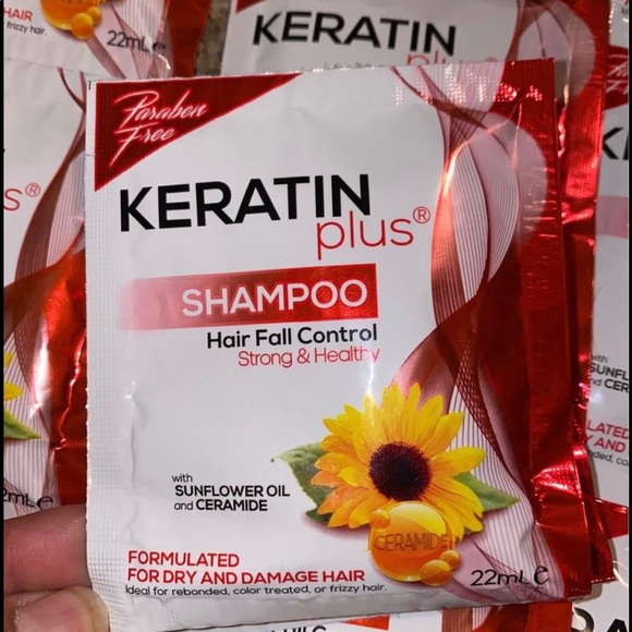 KERATIN plus Shampoo Hair Fall Control Strong & Healthy 22ml Each (12 Pieces) - Picture 3 of 6